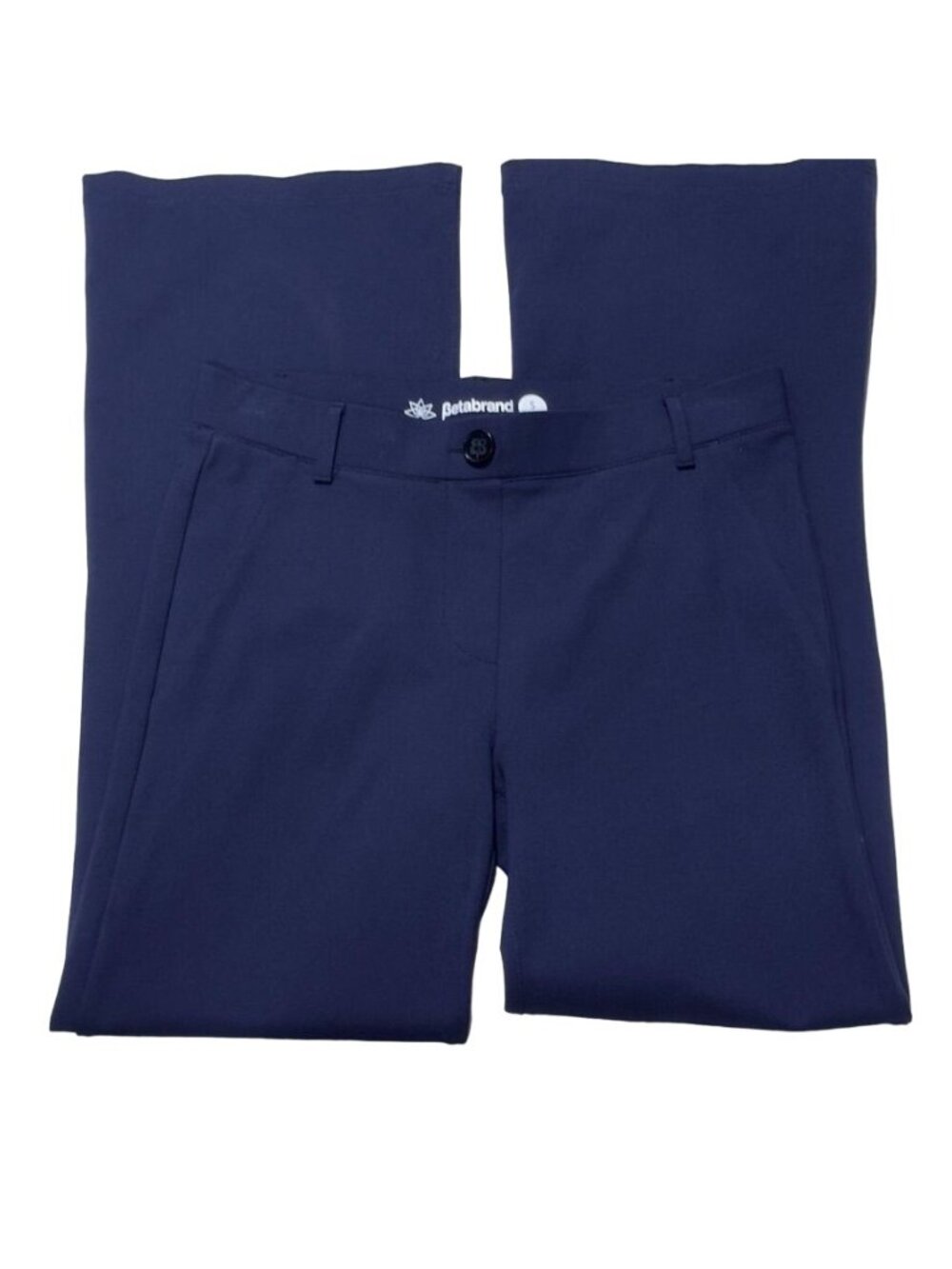 BETABRAND Women's Pants Blue Dress Yoga Stretch Activewear Size S Petite